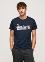 Men Dulwich Pepe Jeans Cotton T-Shirt With Brushes Logo 60J40932 - Image 3