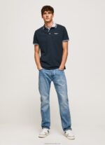 Men Dulwich Pepe Jeans Embroidered Logo Pique Polo Shirt 60J401076 - Image 2