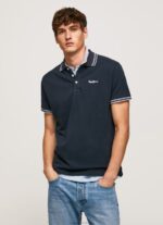 Men Dulwich Pepe Jeans Embroidered Logo Pique Polo Shirt 60J401076 - Image 3