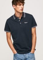 Men Dulwich Pepe Jeans Embroidered Logo Pique Polo Shirt 60J401076 - Image 4