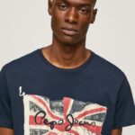 Men Dulwich Pepe Jeans Flag Logo N Waving Flag T-Shirt 60J40935