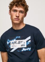 Men Dulwich Pepe Jeans Flag Print Cotton T-Shirt 60J40956 - Image 3