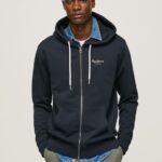 Men Dulwich Pepe Jeans Logo Print Zipped Jumper 60J40905