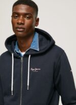 Men Dulwich Pepe Jeans Logo Print Zipped Jumper 60J40905 - Image 3