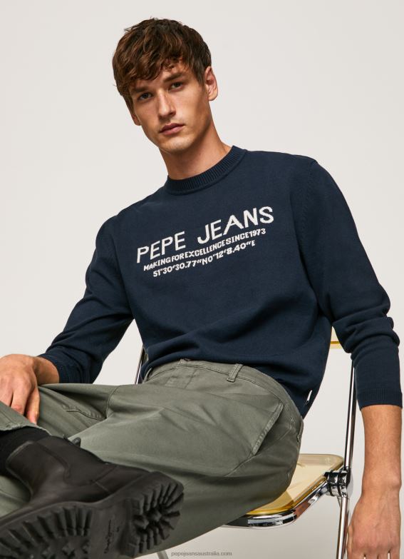 men_dulwich_pepe_jeans_pluton_rounded_collar_jersey_60j40850.jpg Men Dulwich Pepe Jeans Pluton Rounded Collar Jersey 60J40850 - Image 1