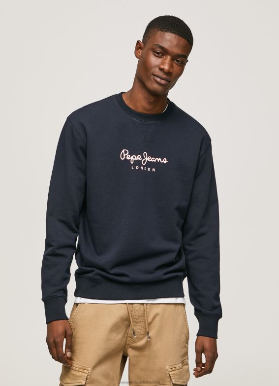 men_dulwich_pepe_jeans_printed_logo_cotton_jumper_60j40884.jpg Men Dulwich Pepe Jeans Printed Logo Cotton Jumper 60J40884 - Image 1