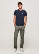 Men Dulwich Pepe Jeans Waffle Knit Cotton T-Shirt 60J40959 - Image 2