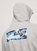 Men Grey Marl Pepe Jeans Adjustable Cotton Hoodie 60J40896 - Image 5