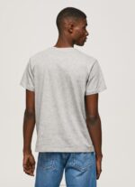 Men Grey Marl Pepe Jeans Flag Logo N Waving Flag T-Shirt 60J40936 - Image 4