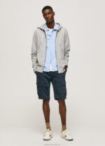 Men Grey Marl Pepe Jeans Logo Print Zipped Jumper 60J40883 - Image 2