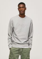 Men Grey Marl Pepe Jeans Printed Logo Cotton Jumper 60J40895 - Image 2