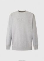 Men Grey Marl Pepe Jeans Printed Logo Cotton Jumper 60J40895 - Image 5