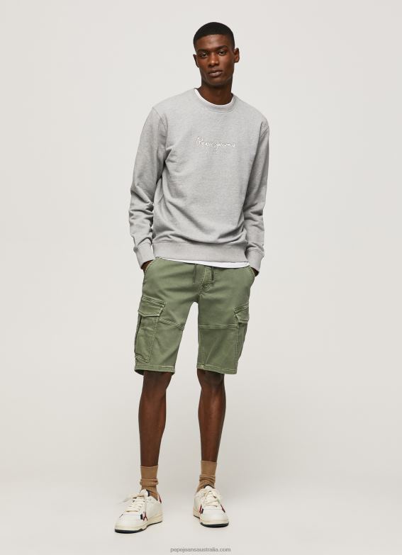 men_grey_marl_pepe_jeans_printed_logo_cotton_jumper_60j40895.jpg Men Grey Marl Pepe Jeans Printed Logo Cotton Jumper 60J40895 - Image 1