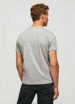 Men Grey Marl Pepe Jeans Printed Logo Cotton T-Shirt 60J401001 - Image 4