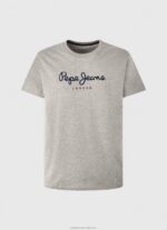 Men Grey Marl Pepe Jeans Printed Logo Cotton T-Shirt 60J401001 - Image 5