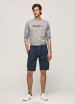 Men Grey Marl Pepe Jeans Printed Logo Cotton T-Shirt 60J401017 - Image 2