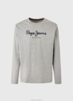 Men Grey Marl Pepe Jeans Printed Logo Cotton T-Shirt 60J401017 - Image 4