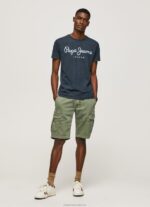 Men Indigo Pepe Jeans Essentialenim N Printed Logo T-Shirt 60J401015 - Image 2