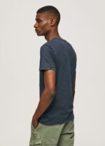 Men Indigo Pepe Jeans Essentialenim N Printed Logo T-Shirt 60J401015 - Image 4