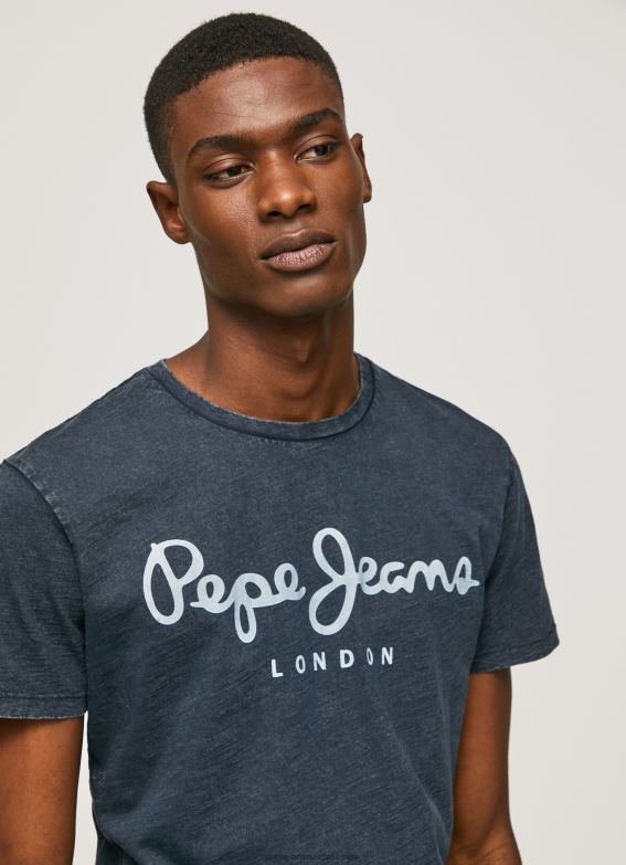 men_indigo_pepe_jeans_essentialenim_n_printed_logo_t_shirt_60j401015.jpg Men Indigo Pepe Jeans Essentialenim N Printed Logo T-Shirt 60J401015 - Image 1
