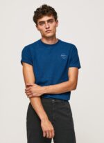 Men Indigo Pepe Jeans Printed Logo Cotton T-Shirt 60J40968 - Image 3