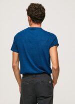 Men Indigo Pepe Jeans Printed Logo Cotton T-Shirt 60J40968 - Image 4
