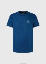 Men Indigo Pepe Jeans Printed Logo Cotton T-Shirt 60J40968 - Image 5