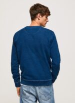 Men Indigo Pepe Jeans Rounded Collar Cotton Jumper 60J40868 - Image 4