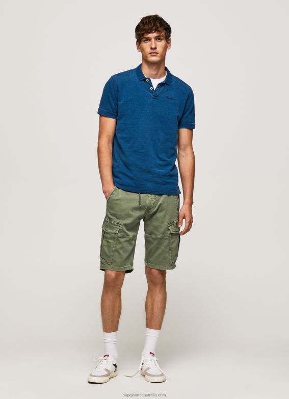 Men Indigo Pepe Jeans Worn-Effect Cotton Polo Shirt 60J401079 - Image 2