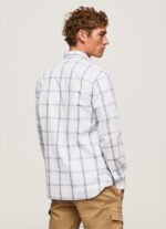 Men Ivory Pepe Jeans Lorian Slim Fit Poplin Shirt 60J401029 - Image 4