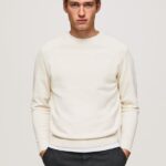 Men Ivory Pepe Jeans Round Collar Cotton Jersey 60J40865