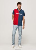 Men Jarman Pepe Jeans Colour Block Pique Polo Shirt 60J401082 - Image 2