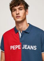 Men Jarman Pepe Jeans Colour Block Pique Polo Shirt 60J401082 - Image 3