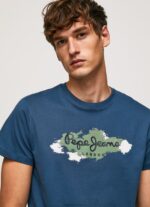 Men Jarman Pepe Jeans Cotton T-Shirt With Brushes Logo 60J40983 - Image 3