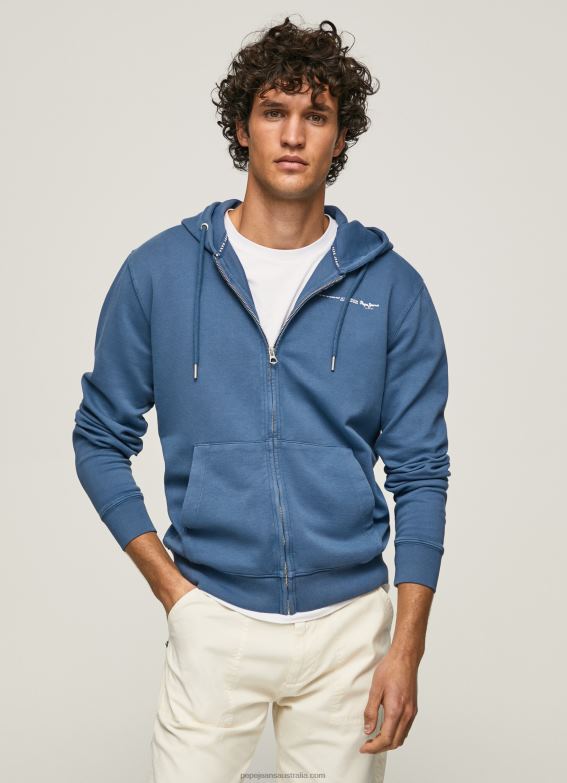 men_jarman_pepe_jeans_logo_jumper_with_zipper_60j40911.jpg Men Jarman Pepe Jeans Logo Jumper With Zipper 60J40911 - Image 1