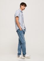 Men Jarman Pepe Jeans Luther Slim Fit Striped Shirt 60J401056 - Image 2