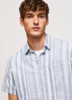 Men Jarman Pepe Jeans Luther Slim Fit Striped Shirt 60J401056 - Image 3