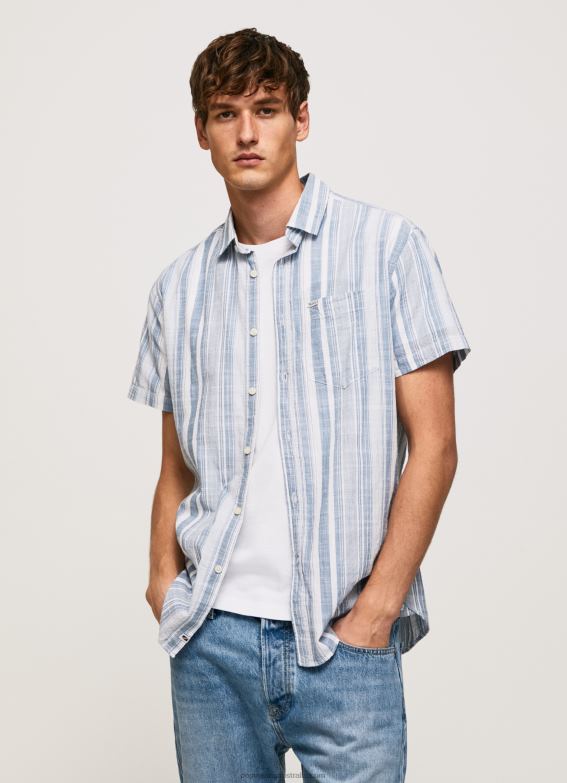 men_jarman_pepe_jeans_luther_slim_fit_striped_shirt_60j401056.jpg Men Jarman Pepe Jeans Luther Slim Fit Striped Shirt 60J401056 - Image 1