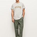 Men Light Grey Marl Pepe Jeans Logo Print T-Shirt 60J40971