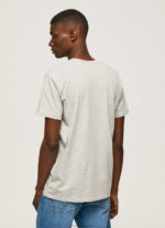 Men Light Grey Marl Pepe Jeans Printed Logo Cotton T-Shirt 60J40918 - Image 4