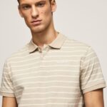 Men Malt Pepe Jeans Striped Print Polo Shirt 60J401093
