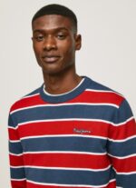 Men Multi Pepe Jeans Striped Print Cotton Jersey 60J40861 - Image 3