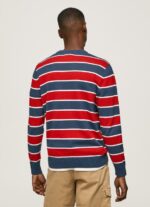Men Multi Pepe Jeans Striped Print Cotton Jersey 60J40861 - Image 4