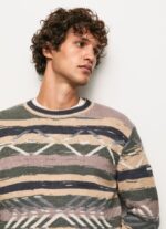 Men Multi Pepe Jeans Striped Round Collar Jersey 60J40857 - Image 4