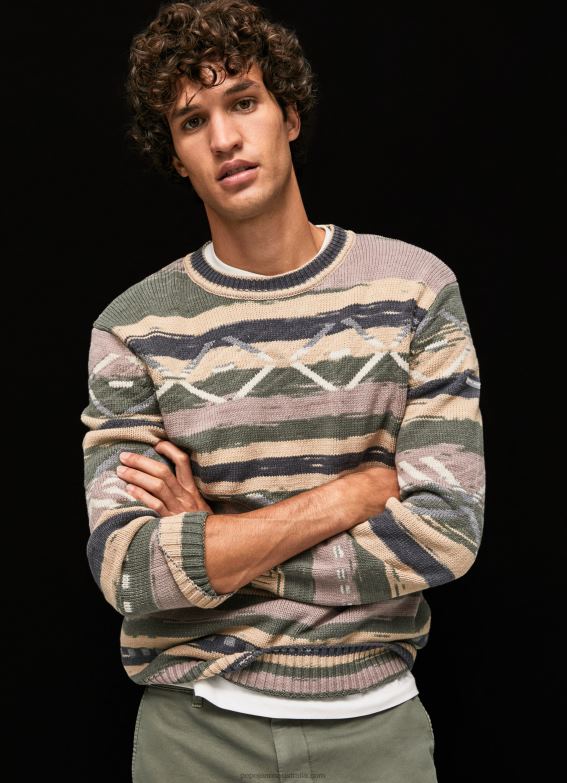 men_multi_pepe_jeans_striped_round_collar_jersey_60j40857.jpg Men Multi Pepe Jeans Striped Round Collar Jersey 60J40857 - Image 1