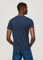 Men Navy Pepe Jeans Short-Sleeved Cotton T-Shirt 60J401005 - Image 5