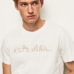 Men Off White Pepe Jeans Logo Print T-Shirt 60J40961