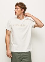 Men Off White Pepe Jeans Logo Print T-Shirt 60J40961 - Image 3