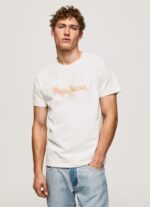 Men Off White Pepe Jeans Logo Print T-Shirt 60J40992 - Image 3