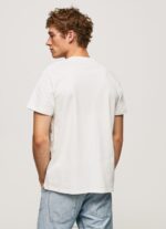 Men Off White Pepe Jeans Logo Print T-Shirt 60J40992 - Image 4